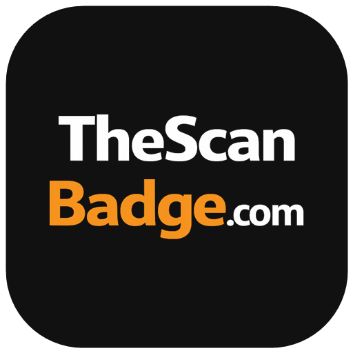 TheScanBadge square badge, black / dark mode