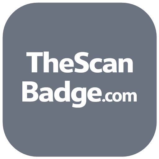 TheScanBadge square badge, grey