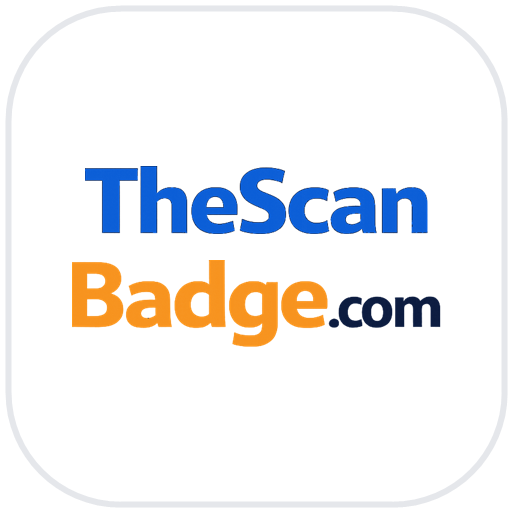 TheScanBadge square badge, white