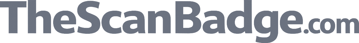 TheScanBadge logo, grey